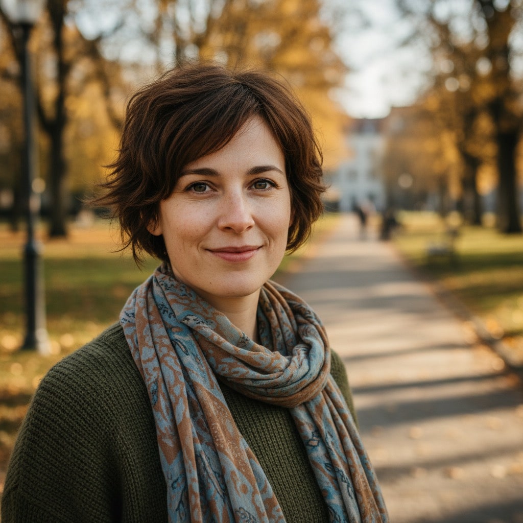 mujer europea pelo corto